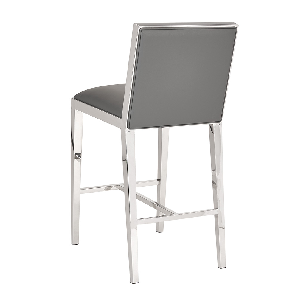 Emario Counter Chair: Grey Leatherette
